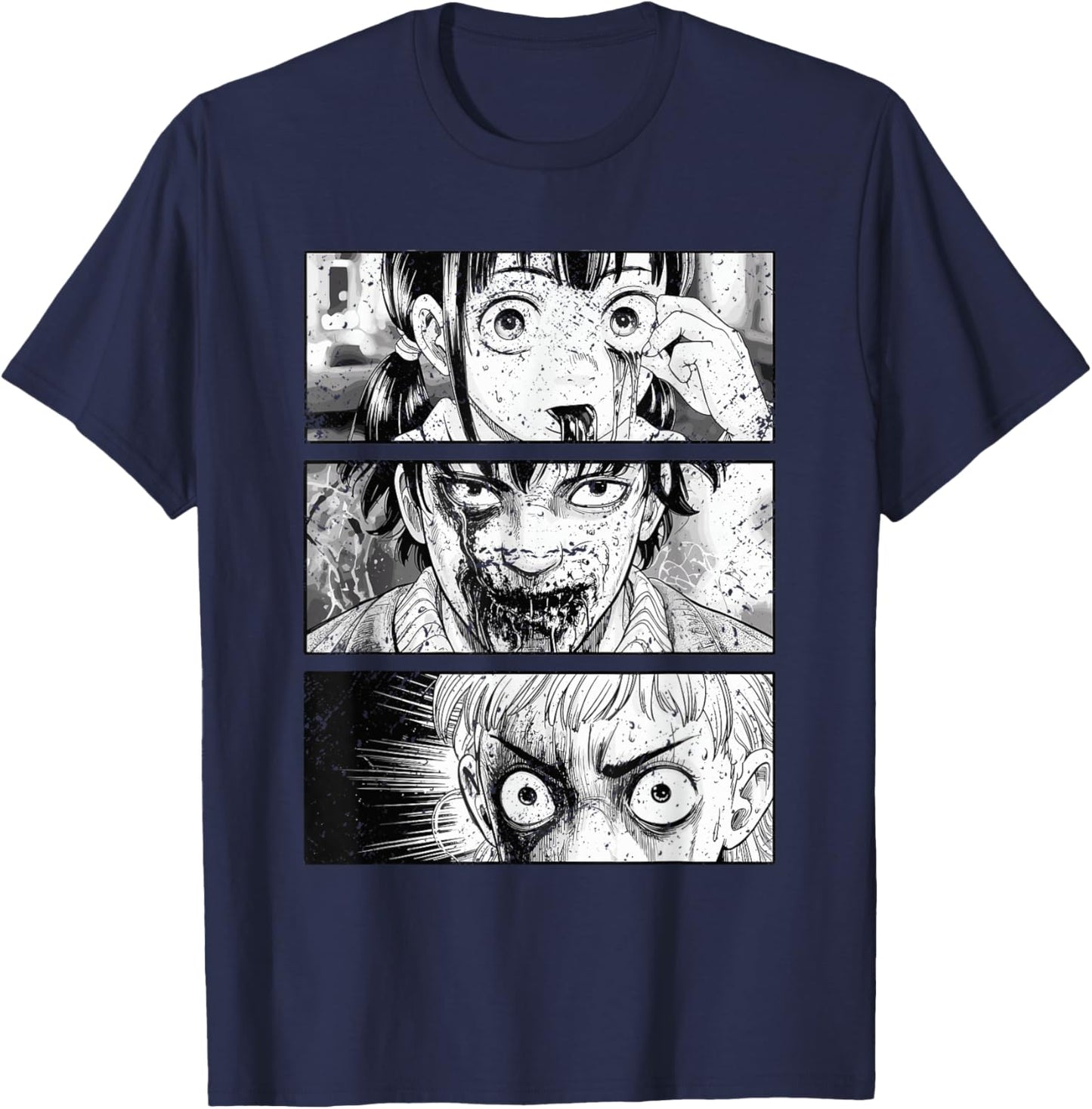 Horror Anime Japan Japanese Creepy Kawaii Goth T-Shirt - T-Shirt | Navy