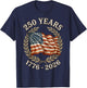 Patriotic Flag 250 Years 1776-2026 250th Birthday T-Shirt - T-Shirt | Navy