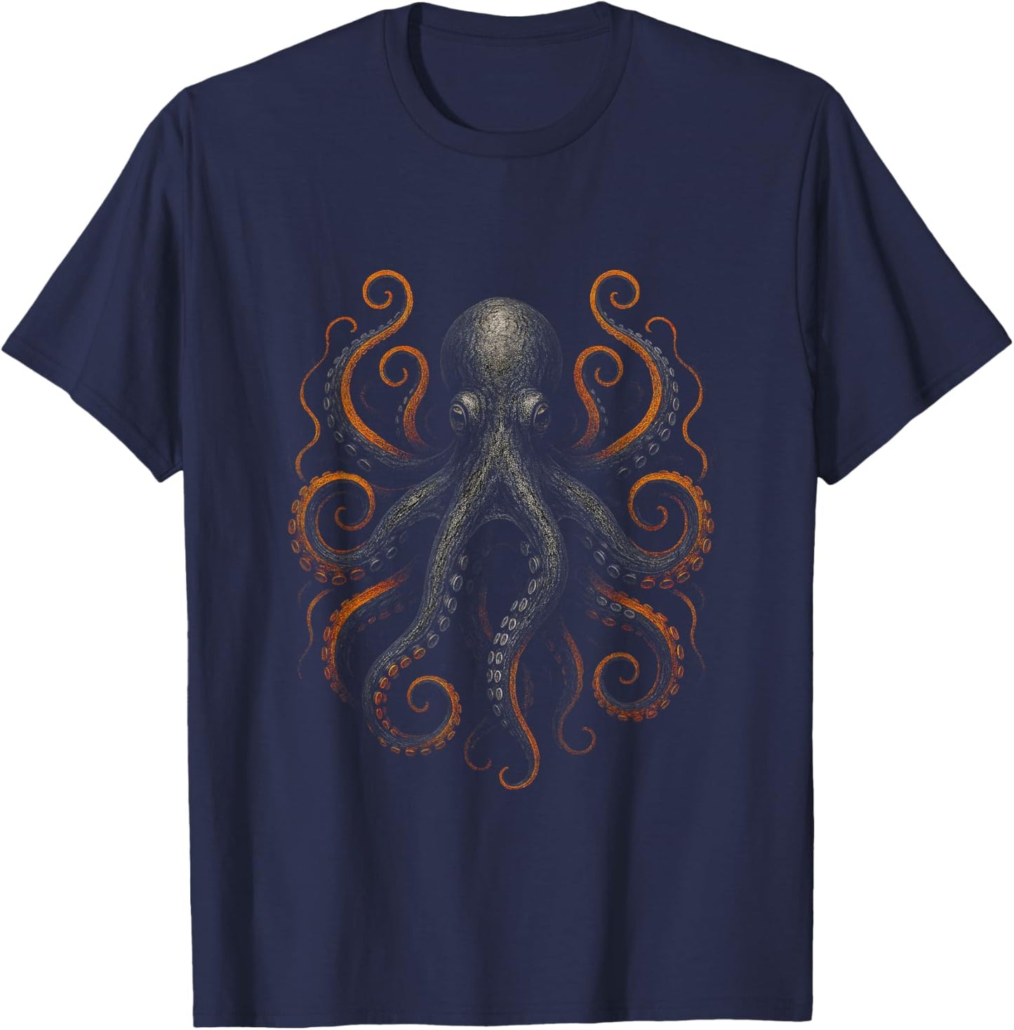 Octopus - Retro-Inspired Ocean Art T-Shirt - T-Shirt | Navy