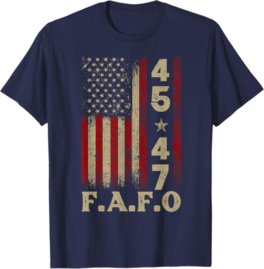 Funny Fafo Trump Fafo American USA T-Shirt - T-Shirt | Navy