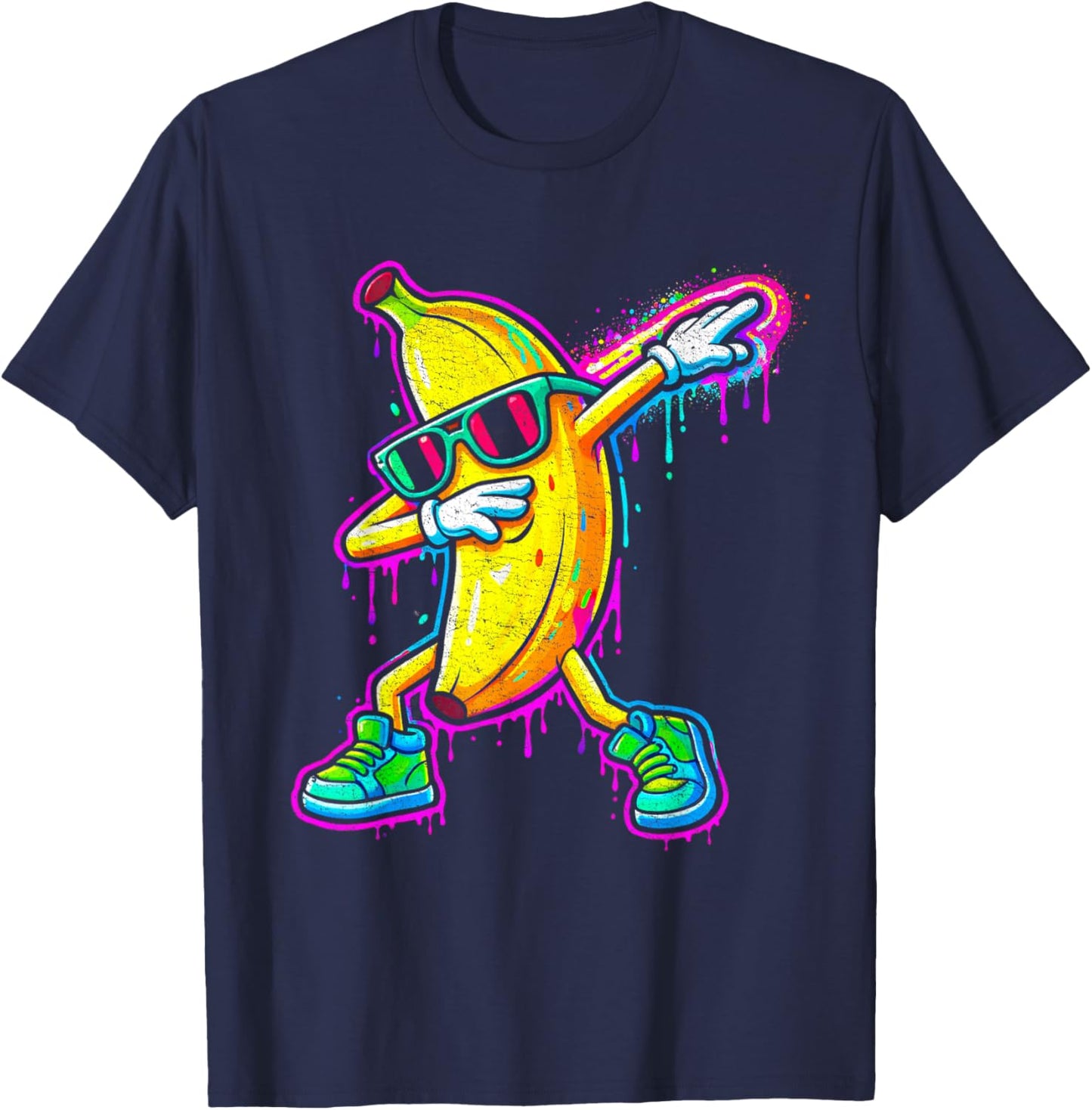 Dabbing Banana Funny Banana Kids Youth Boys Girls T-Shirt - T-Shirt | Navy