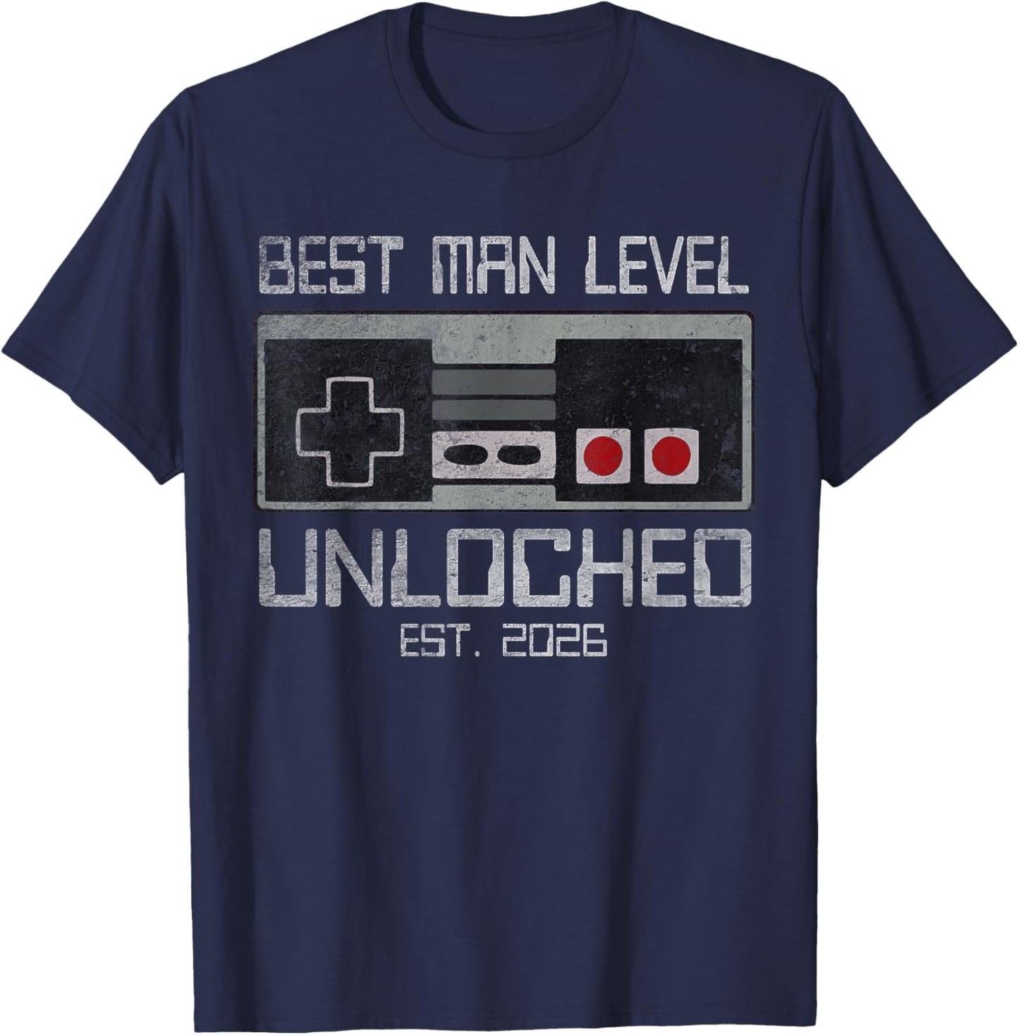 Best Man Bachelor Party 2026 Gamer Husband Wedding T-Shirt - T-Shirt | Navy