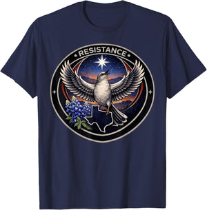 Texas TX Rebel Bird Alliance Resistance No Kings 2026 T-Shirt - T-Shirt | Navy