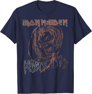 Iron Maiden - Distressed Killers Oval T-Shirt - T-Shirt | Navy
