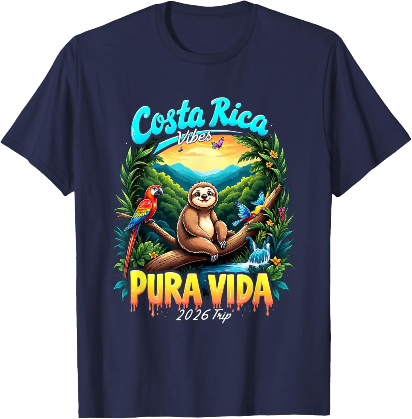 Costa Rica Souvenir 2026 Central America Pura Vida Travel T-Shirt - T-Shirt | Navy