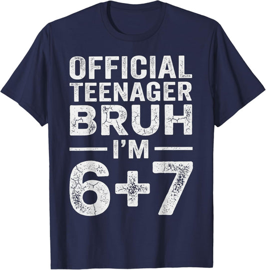13th Birthday Boys Official Teenager Six Seven Meme Birthday T-Shirt - T-Shirt | Navy