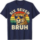 Boys Animal Print Clothes Six Seven Bruh Cheetah 67 Meme T-Shirt - T-Shirt | Navy