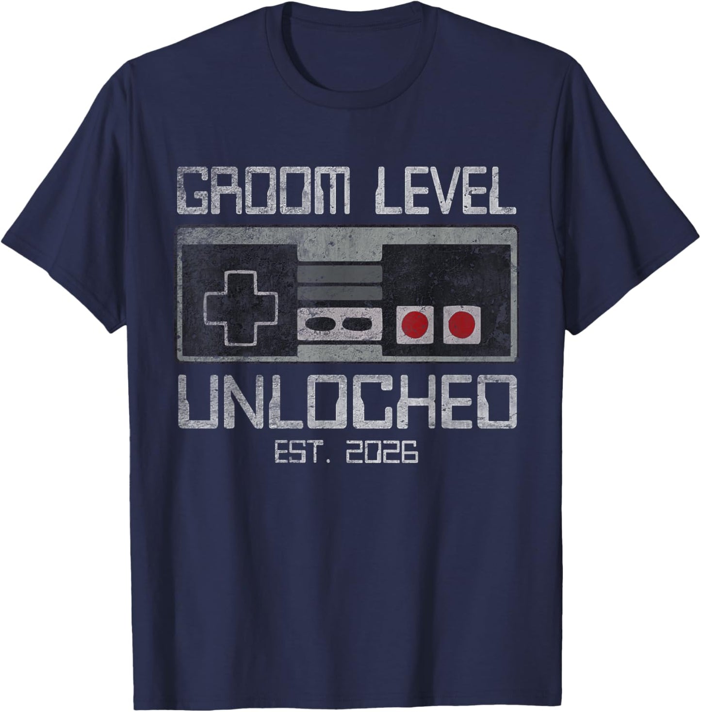 Groom Bachelor Party 2026 Gamer Husband Wedding Groomsmen T-Shirt - T-Shirt | Navy