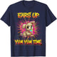 Ears Up Yum Yum Time Cute Puppy Design for Kids Dog Lovers T-Shirt - T-Shirt | Navy