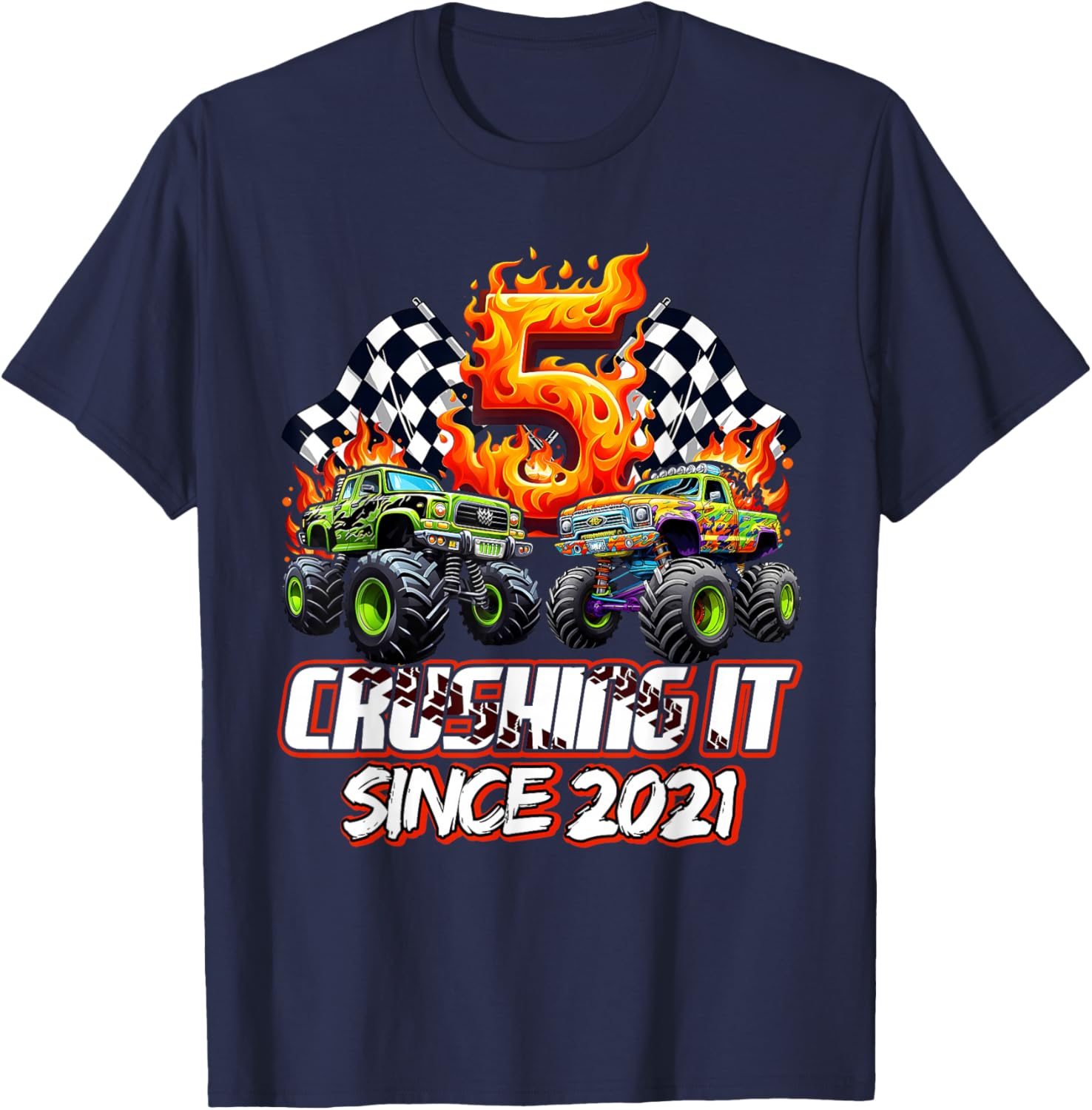 Boys 5th Party Born 2021 T-Shirt - T-Shirt | Navy