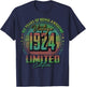 Vintage 1924 Limited Edition 102 Year Old 102nd Birthday T-Shirt - T-Shirt | Navy