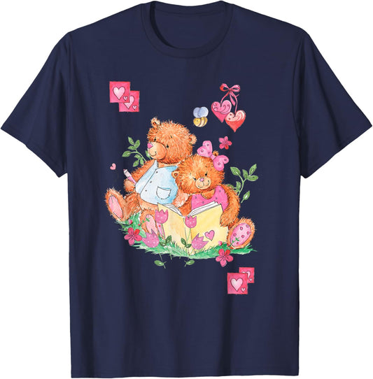 Retro Teddy Bear Y2K Grandma Core Kidcore Valentines Pastel T-Shirt - T-Shirt | Navy