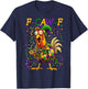 Mardi Gras F-Caw-F Funny Chicken Rooster Men Women Kids T-Shirt - T-Shirt | Navy