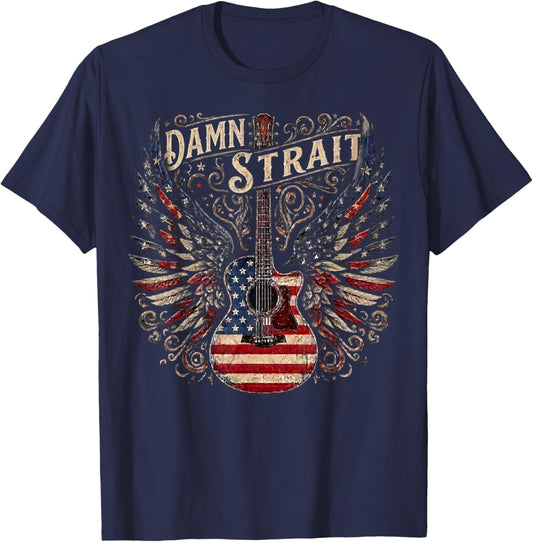 Vintage Damn Strait Name Retro Gifts Women Kids T-Shirt - T-Shirt | Navy