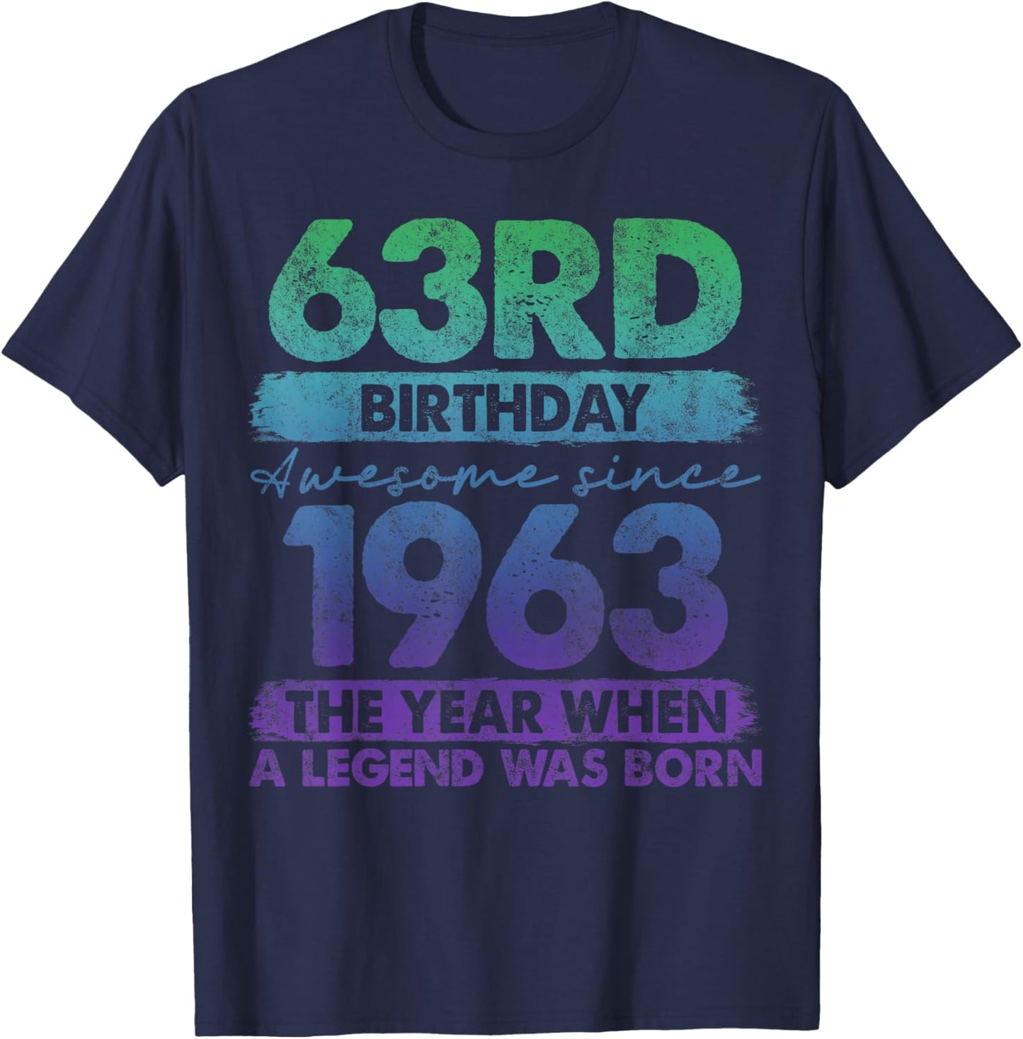 63 Year Old Gifts Vintage 1963 Limited Edition 63rd Birthday T-Shirt - T-Shirt | Navy