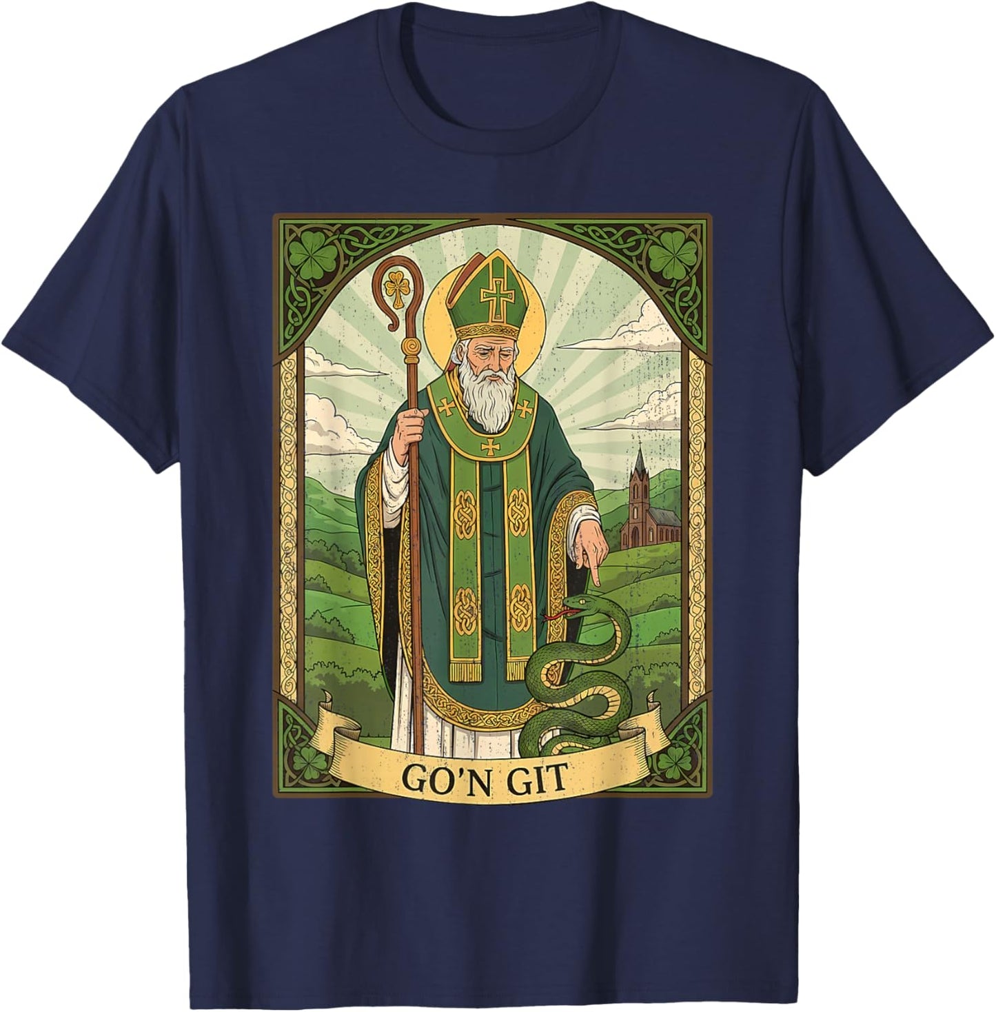 St Patricks Day Tarot Card Go'n Git Funny St Patrick T-Shirt - T-Shirt | Navy