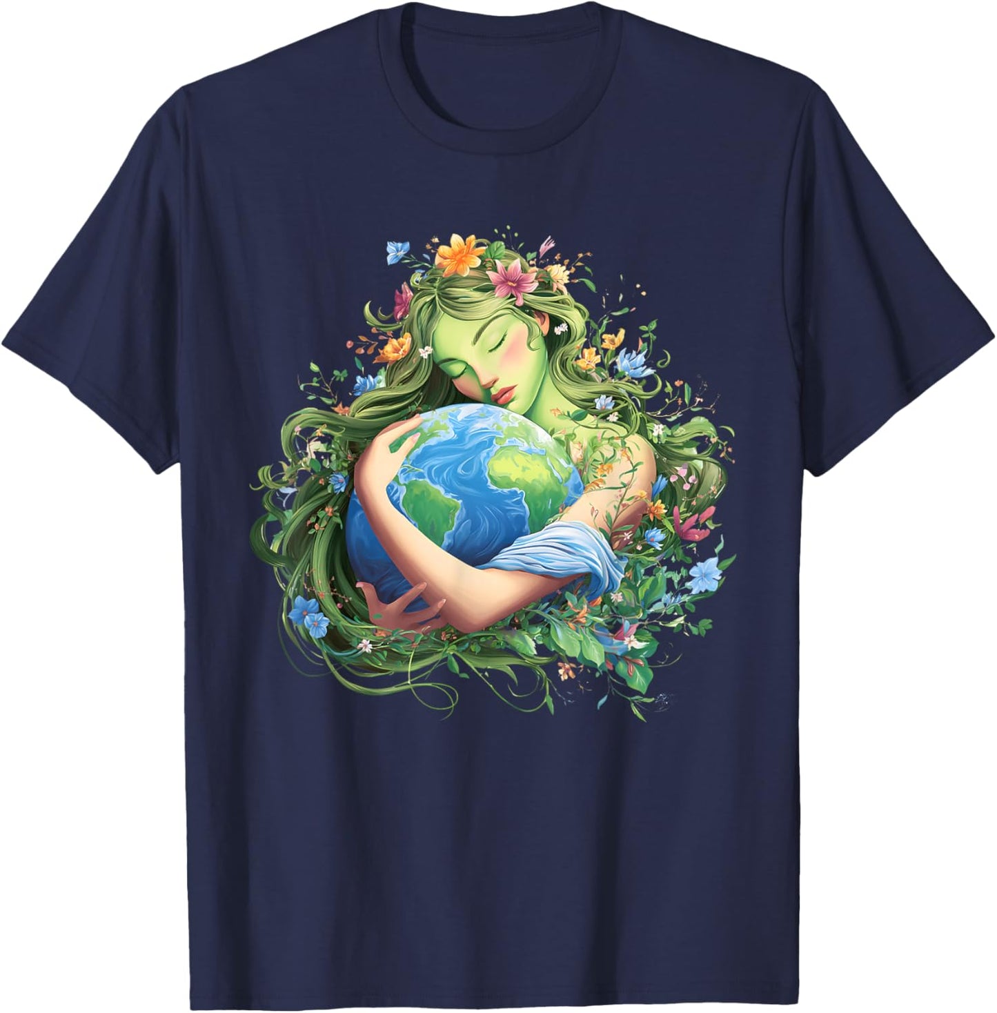 Earth Day 2026 Green Mother Nature Planet Women Girls T-Shirt - T-Shirt | Navy