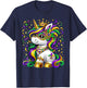 Cute Unicorn Mardi Gras Mask Carnival for Girls Kids Women T-Shirt - T-Shirt | Navy