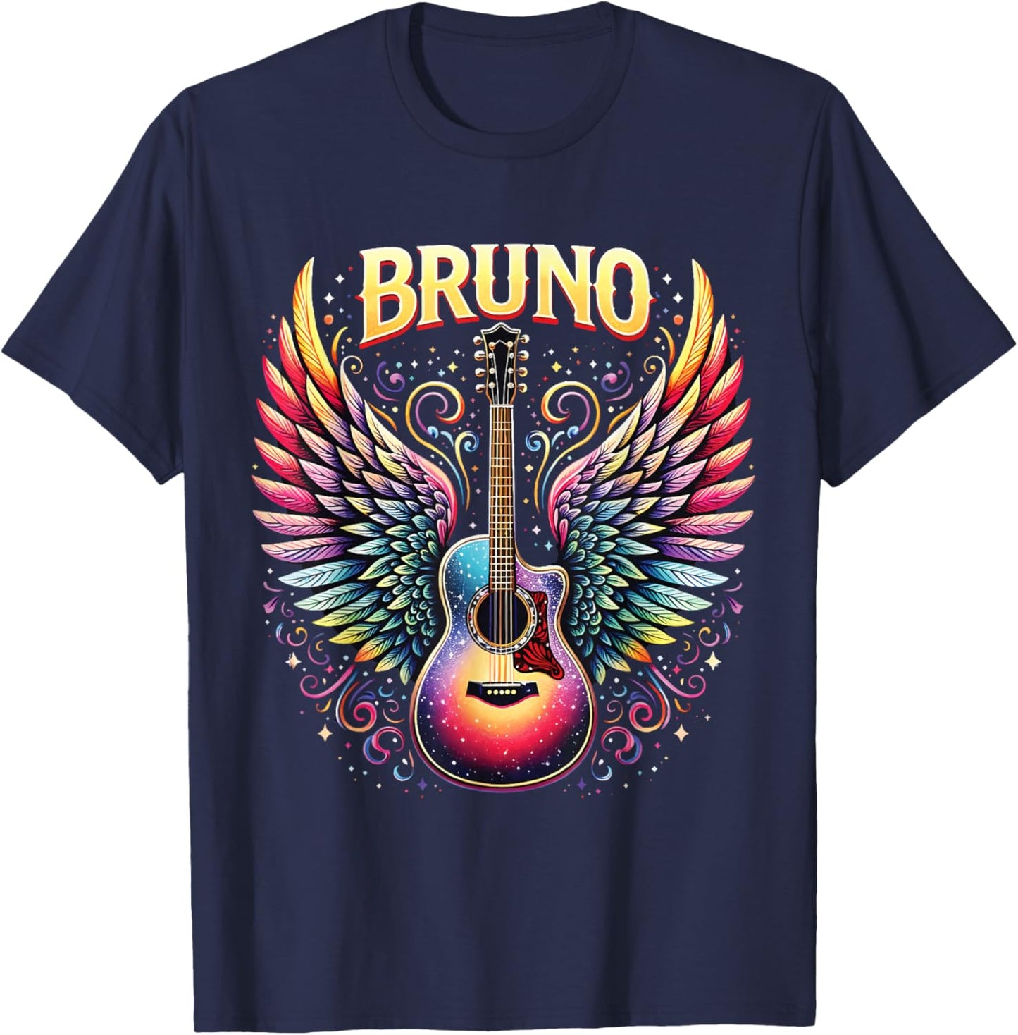 Retro Bruno Personalized Name I Love Bruno 70's 80's Vintage T-Shirt - T-Shirt | Navy