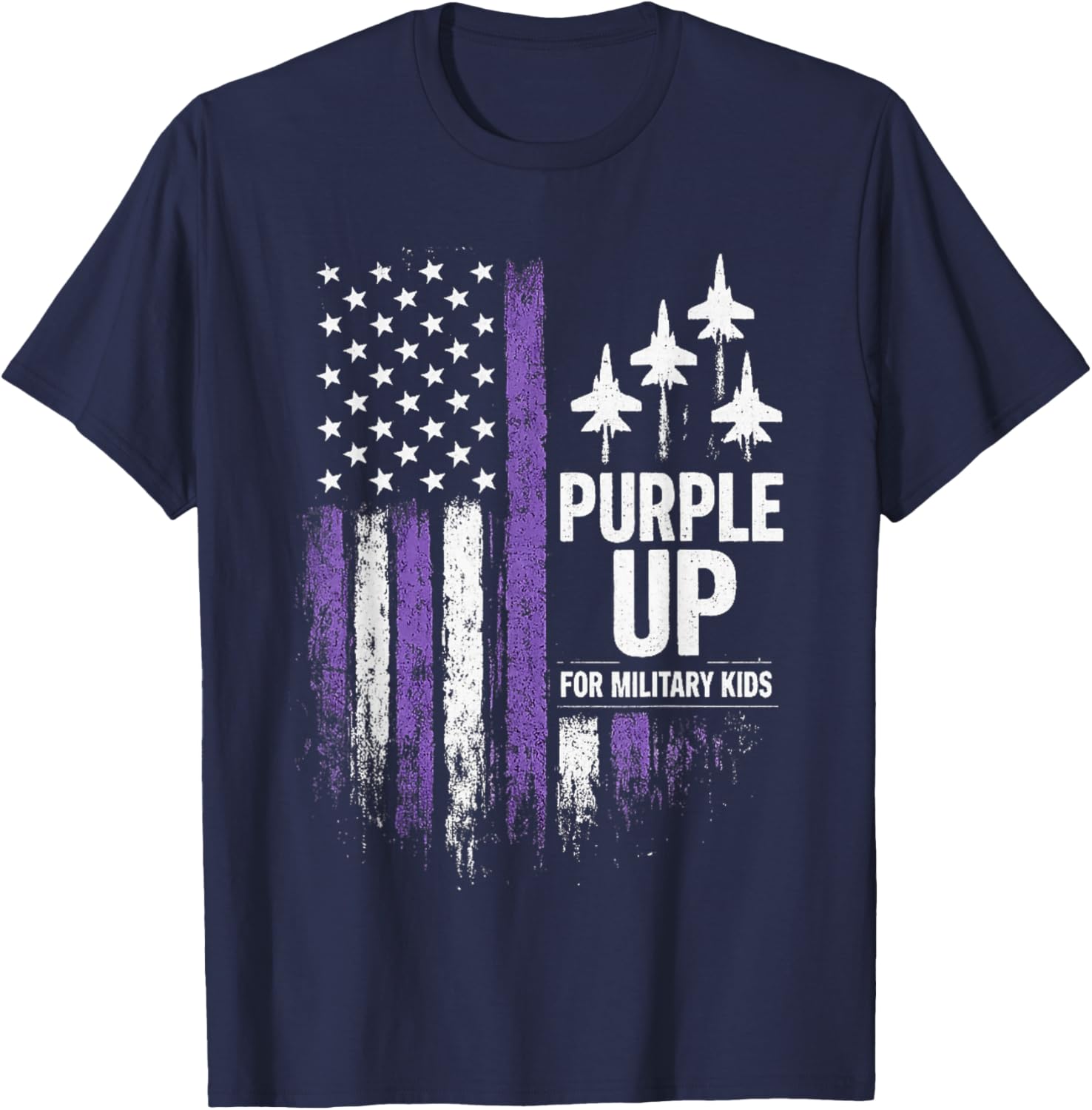 Purple Up for Military Kids Month of The Military Child T-Shirt - T-Shirt | Navy