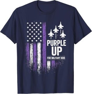Purple Up for Military Kids Month of The Military Child T-Shirt - T-Shirt | Navy
