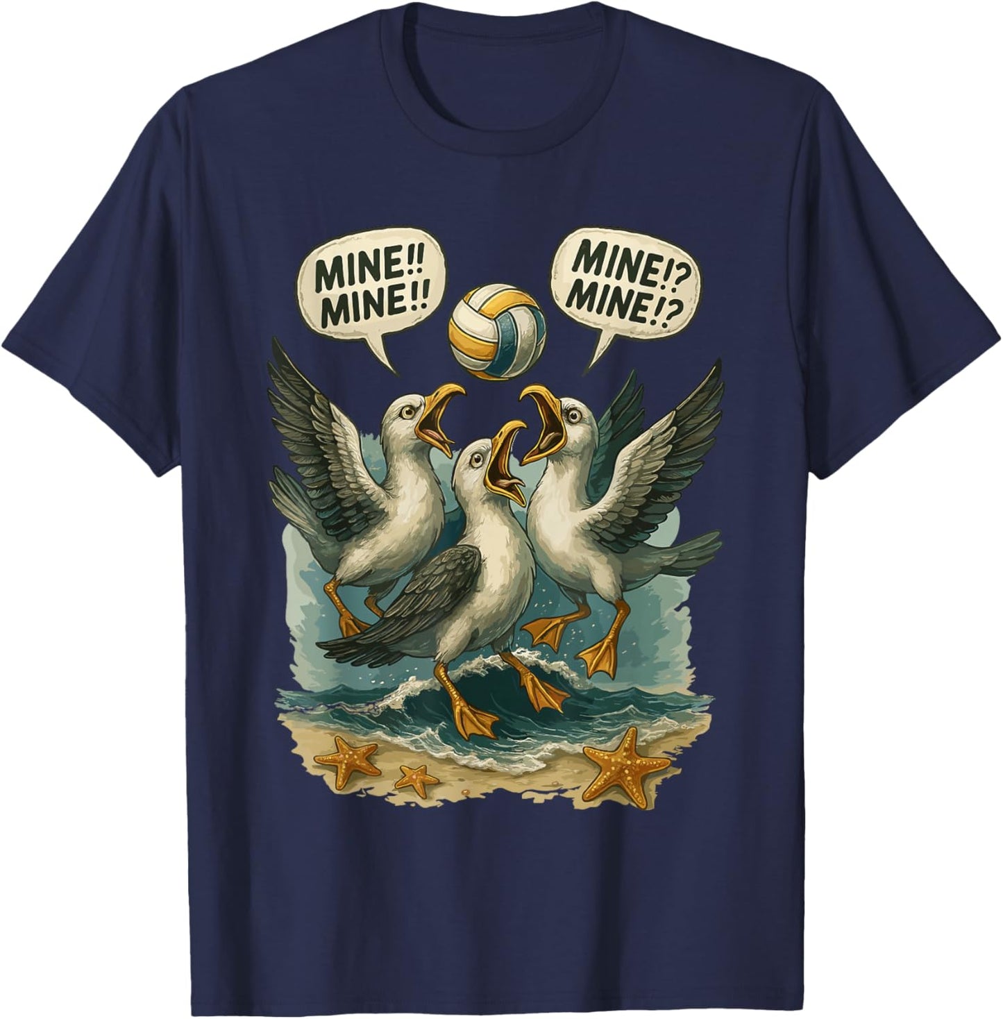 Volleyball Costume for Girls Women, Volleyball Seagull Mine T-Shirt - T-Shirt | Navy