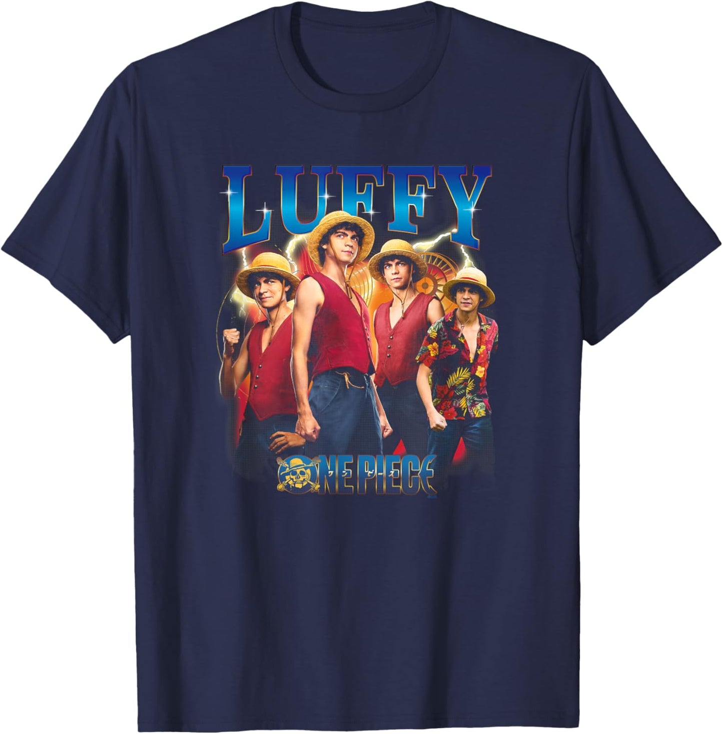 Netflix One Piece Luffy Heartthrob Officially Licensed T-Shirt - T-Shirt | Navy