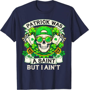 Skull St Patrick Day of The Dead Lucky Shamrock Men Women T-Shirt - T-Shirt | Navy