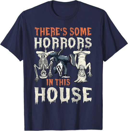 There's Some Horrors in This House Ghost Halloween Costume T-Shirt - T-Shirt | Navy