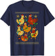 Cute Ugly Christmas Chickens Hen Shirt Funny Xmas Farmer T-Shirt - T-Shirt | Navy