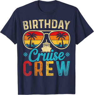 Family Cruising Sunglasses Birthday Cruise Crew 2026 Party T-Shirt - T-Shirt | Navy