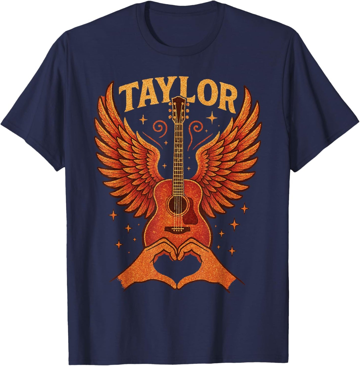 Girl Retro Taylor First Name Personalized Groovy 80's T-Shirt - T-Shirt | Navy