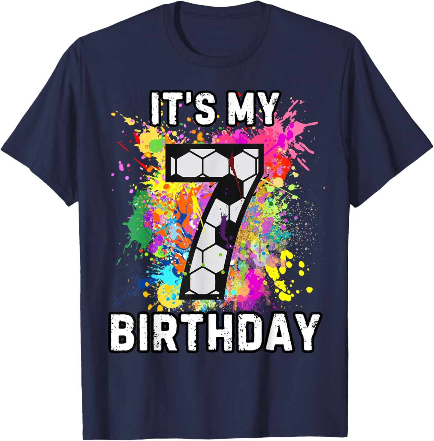 Soccer Birthday 7 T-Shirt - T-Shirt | Navy