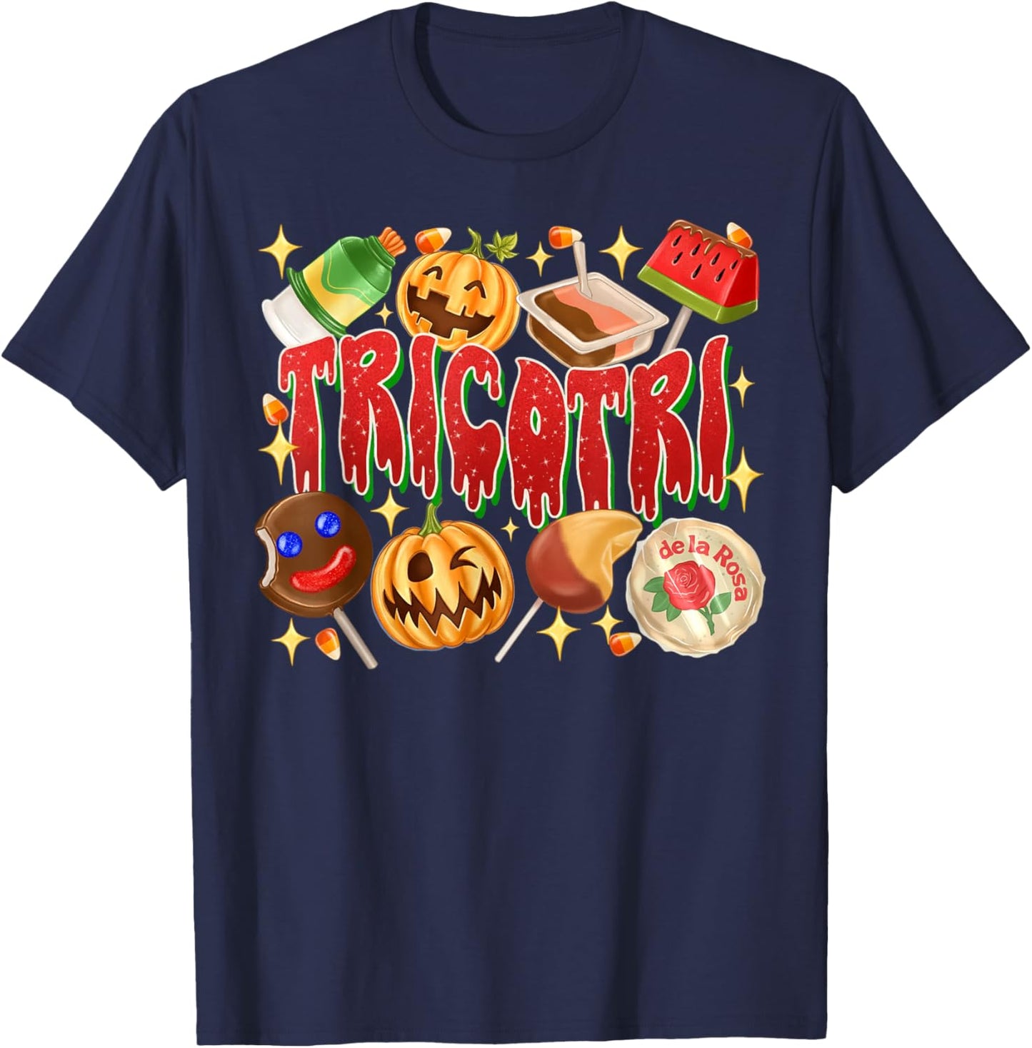 RetroTricotri Mexican Ghost Candy Mexicano Halloween Outfit T-Shirt - T-Shirt | Navy