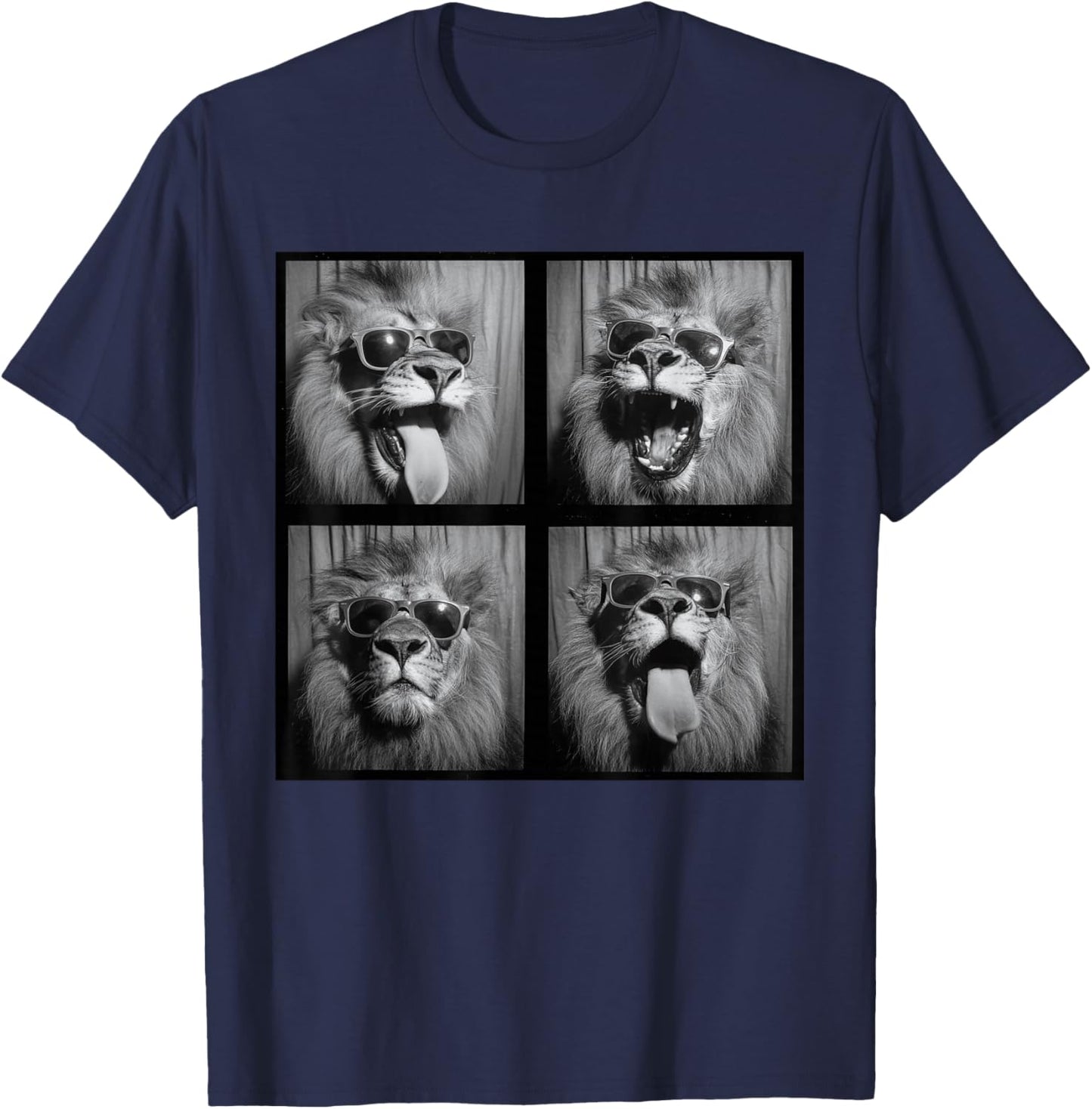 Funny Lion Sunglasses T-Shirt - T-Shirt | Navy