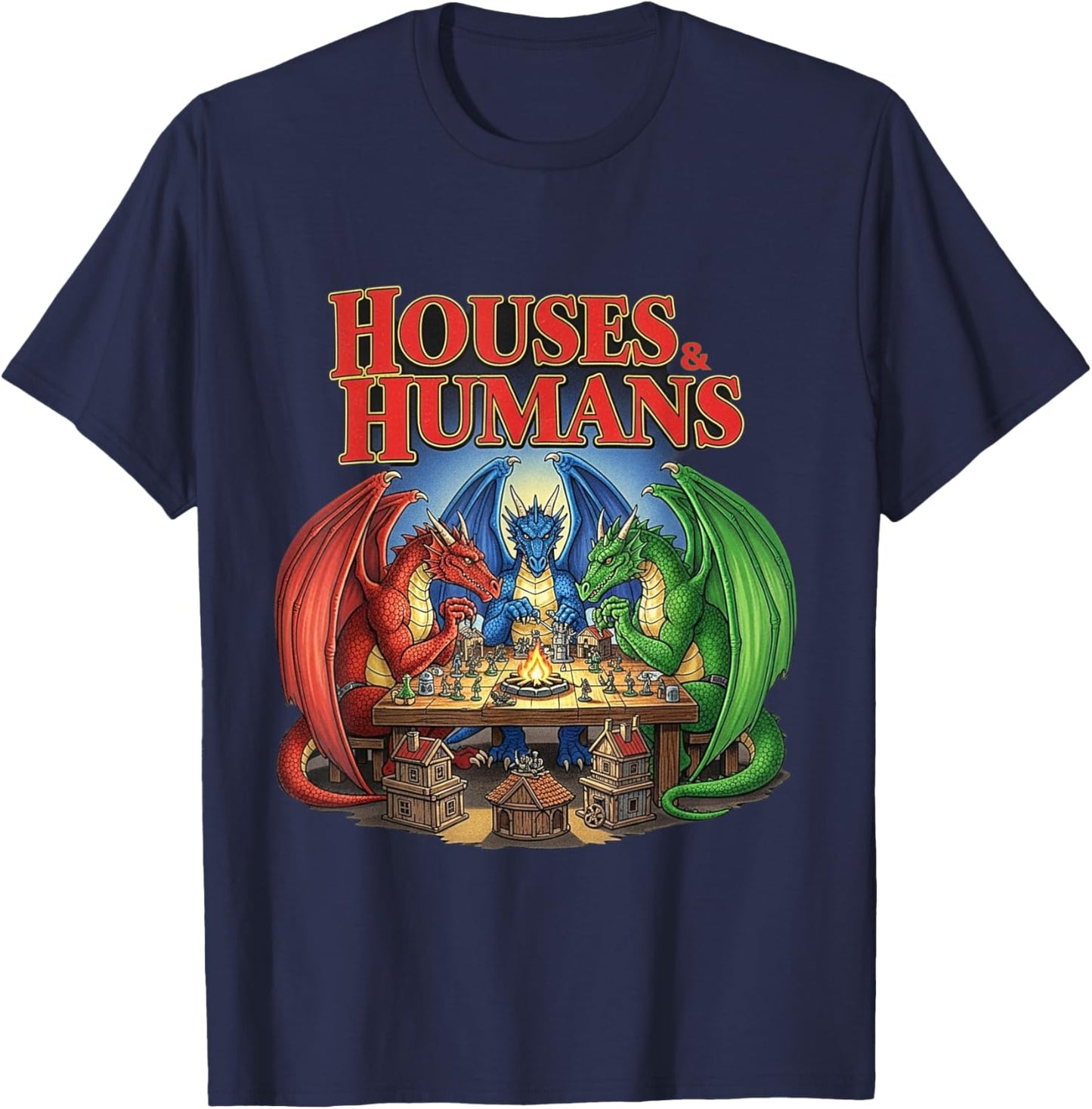 Funny Houses and Humans T-Shirt - T-Shirt | Navy