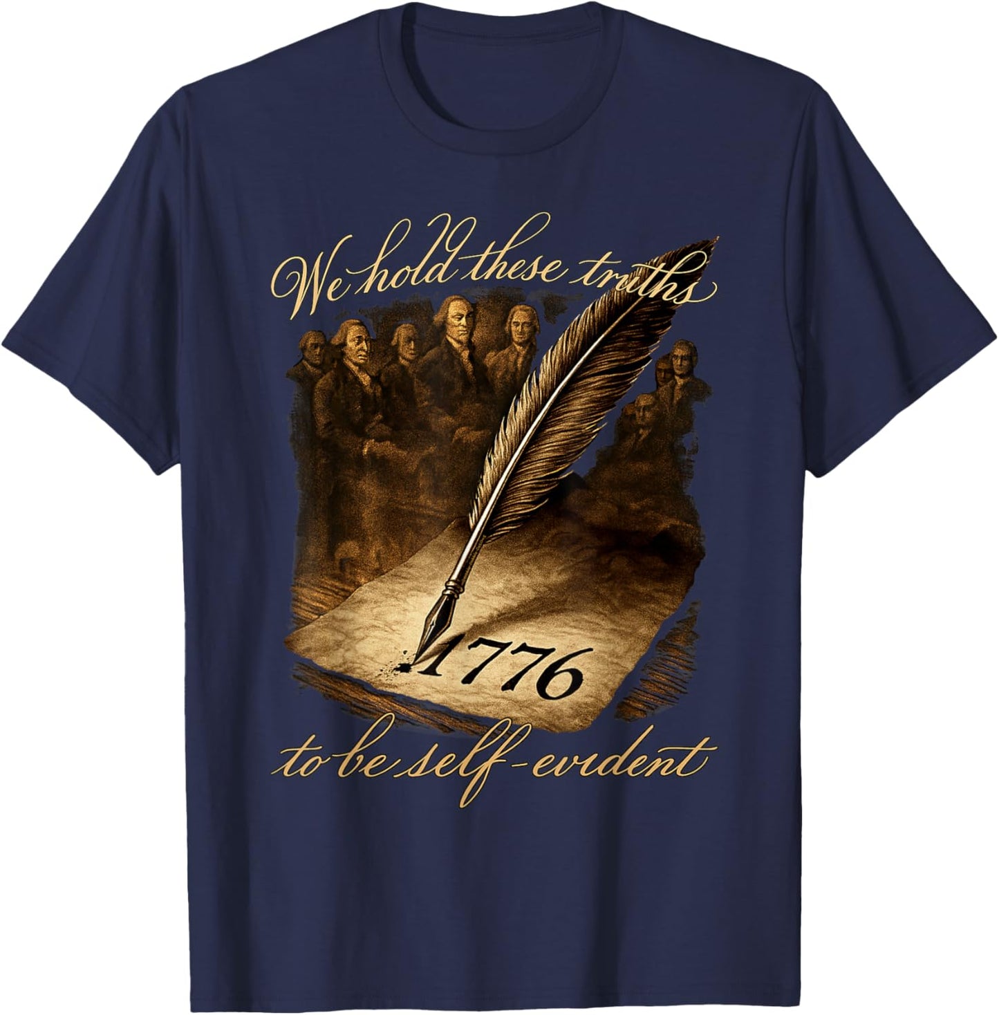 1776 Founding Fathers Declaration of Independence 250th T-Shirt - T-Shirt | Navy