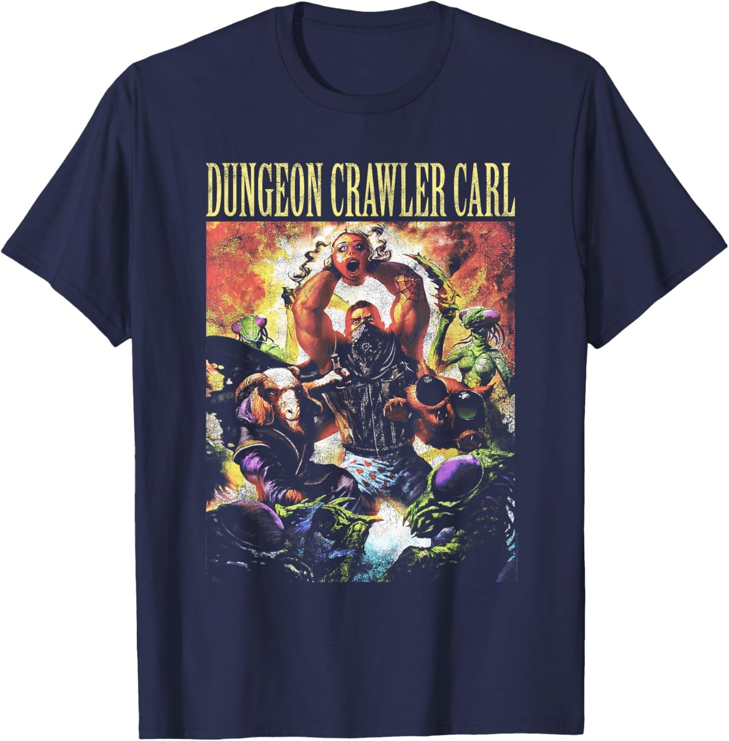 DCC Illustrated Distressed LitRPG Book Series Cover Art T-Shirt - T-Shirt | Navy