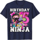 Birthday Ninja 5 Year Old Girl T-Shirt - T-Shirt | Navy