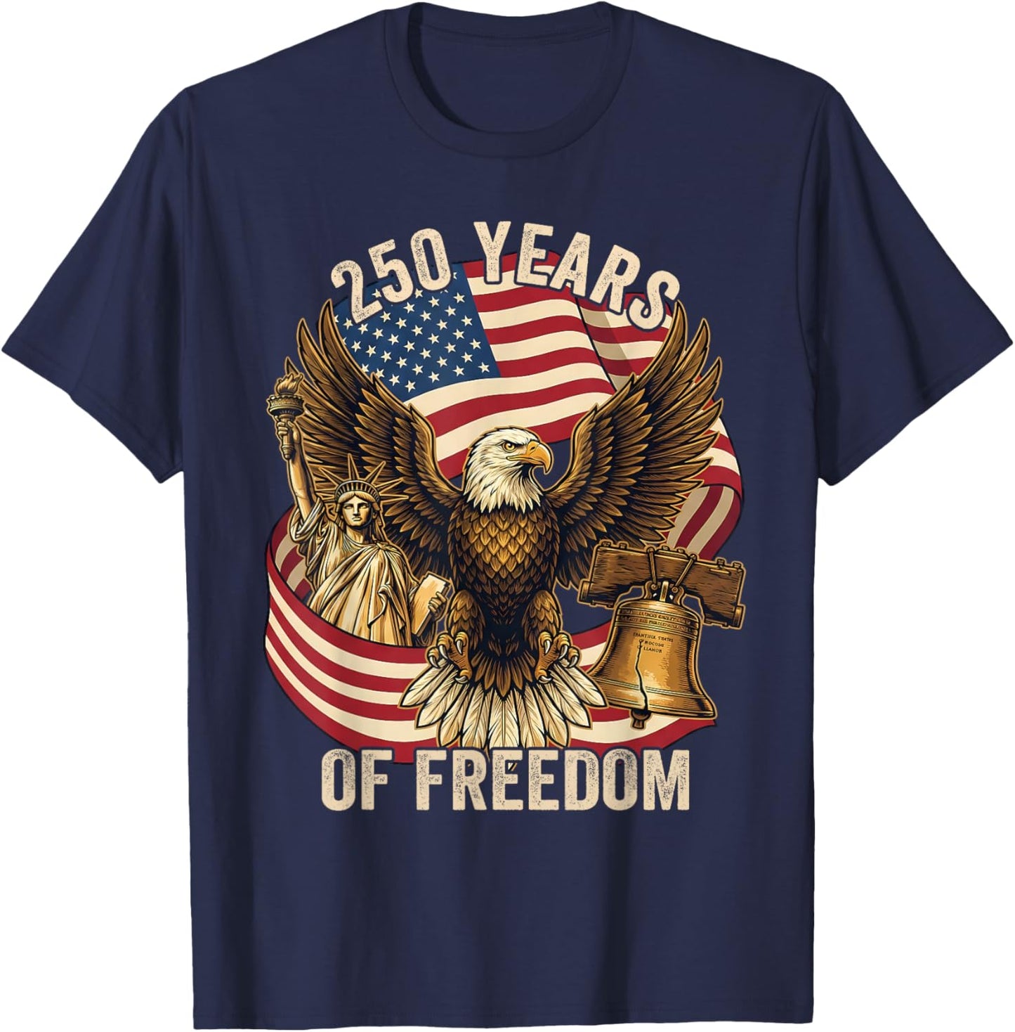 250 Years American 1776-2026 250th Birthday 250th USA T-Shirt - T-Shirt | Navy