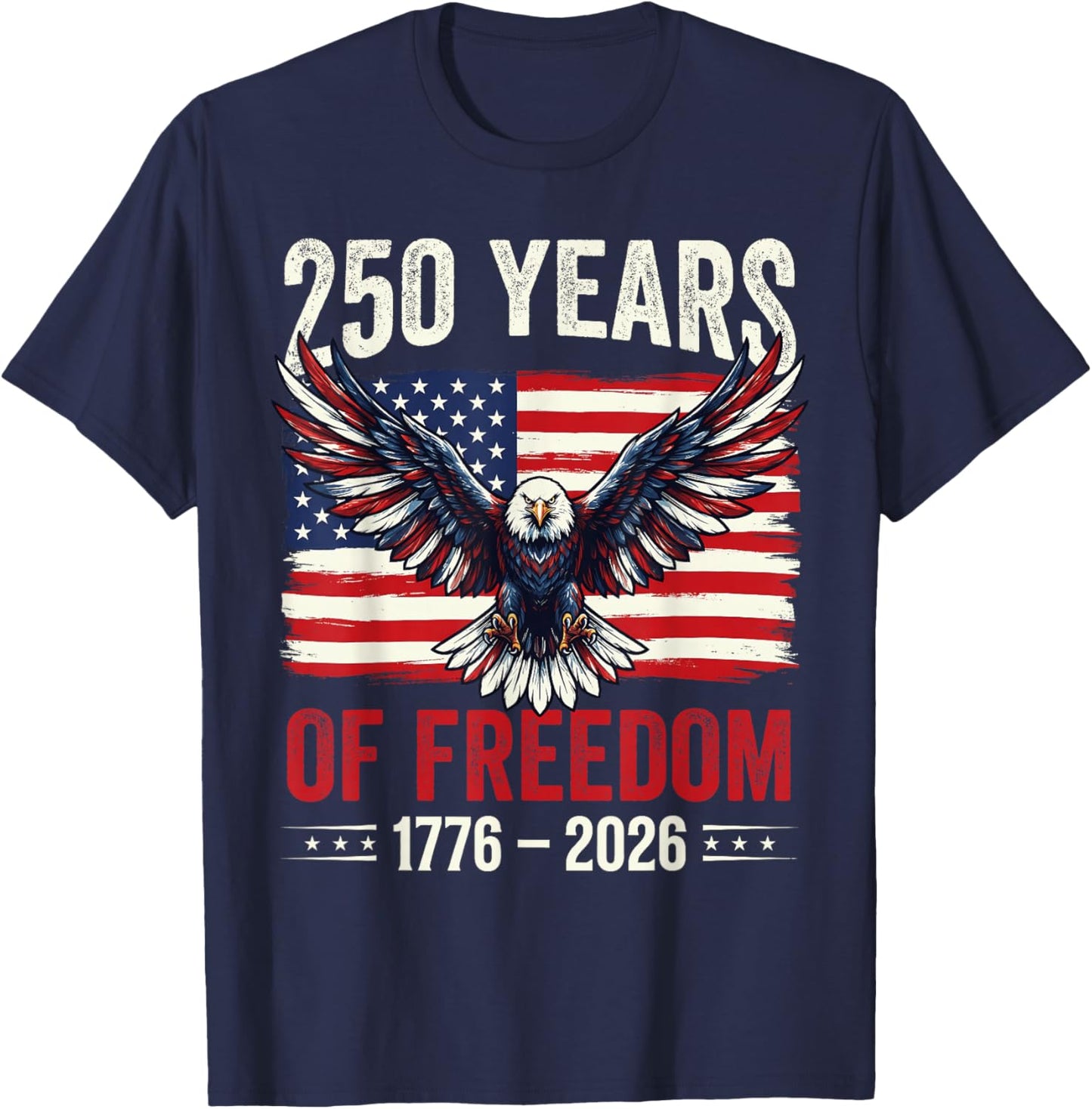 Vintage 250 Years American 1776-2026 250th Birthday USA T-Shirt - T-Shirt | Navy