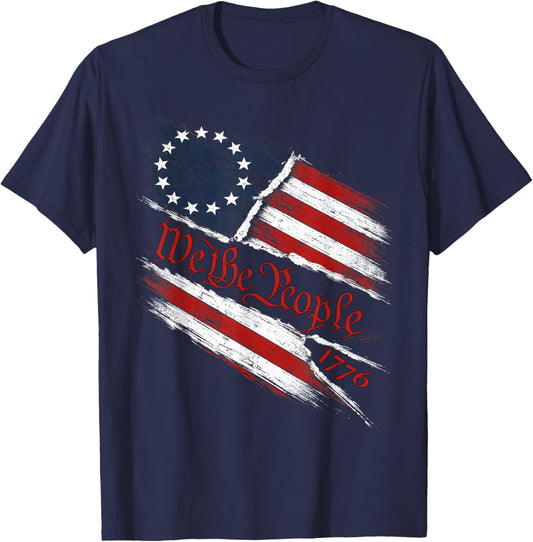 Patriotic 4th of July Betsy Ross Flag We The People 1776 T-Shirt - T-Shirt | Navy