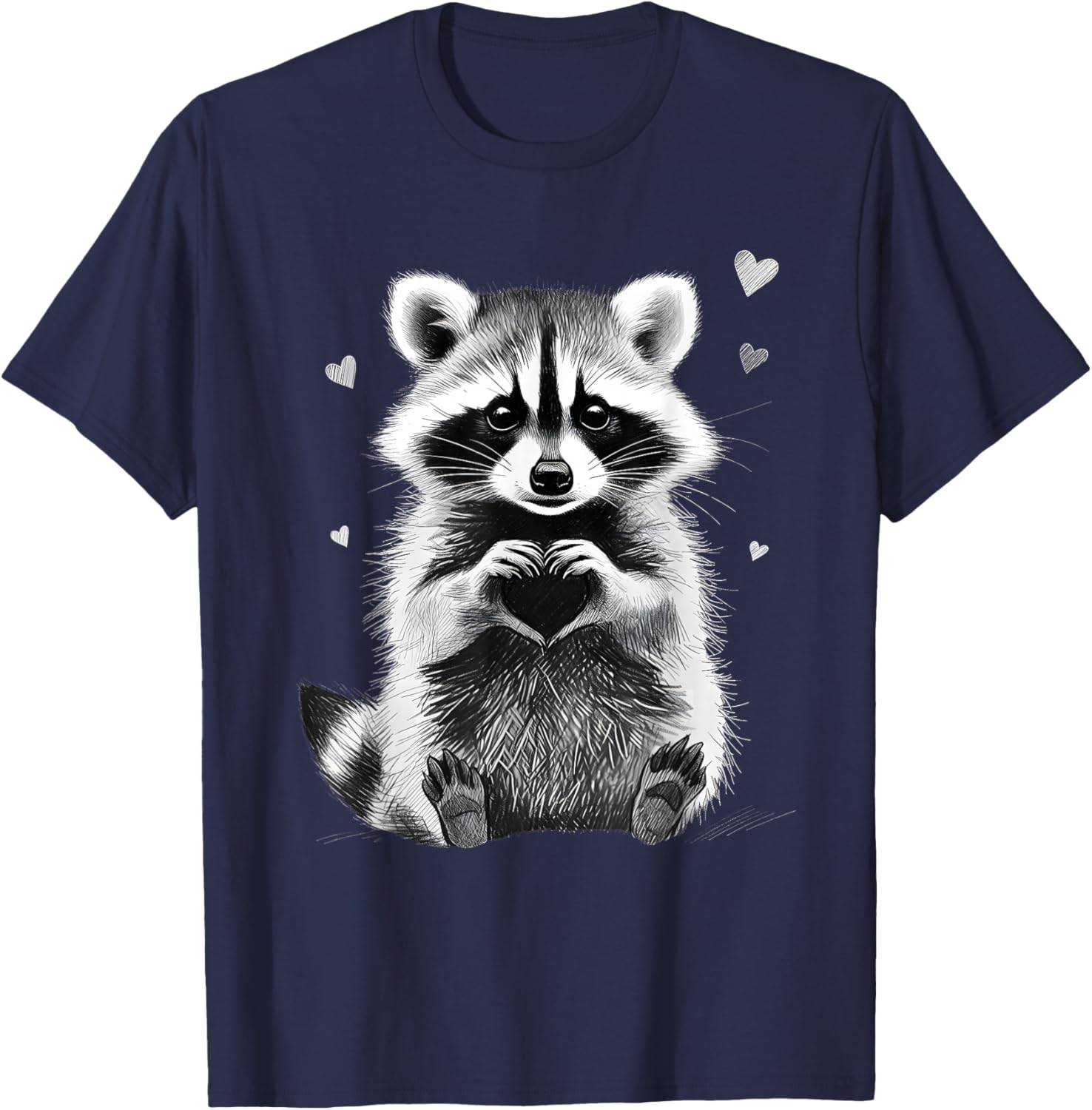 I Steal Hearts Raccoon Valentines Racoon Meme Graphic T-Shirt - T-Shirt | Navy