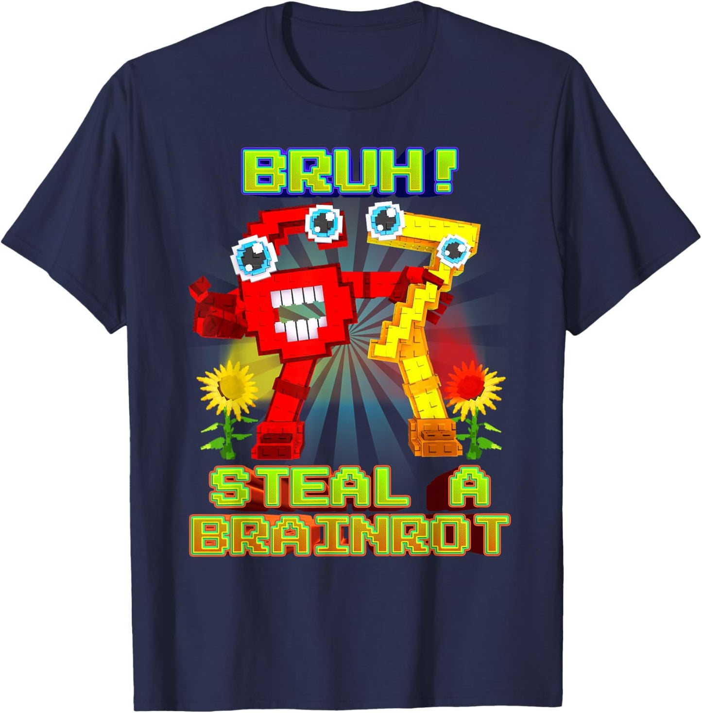 Bruh Secret 67 Six Seven 6-7 Brainrot for Boys Kids Teens T-Shirt - T-Shirt | Navy