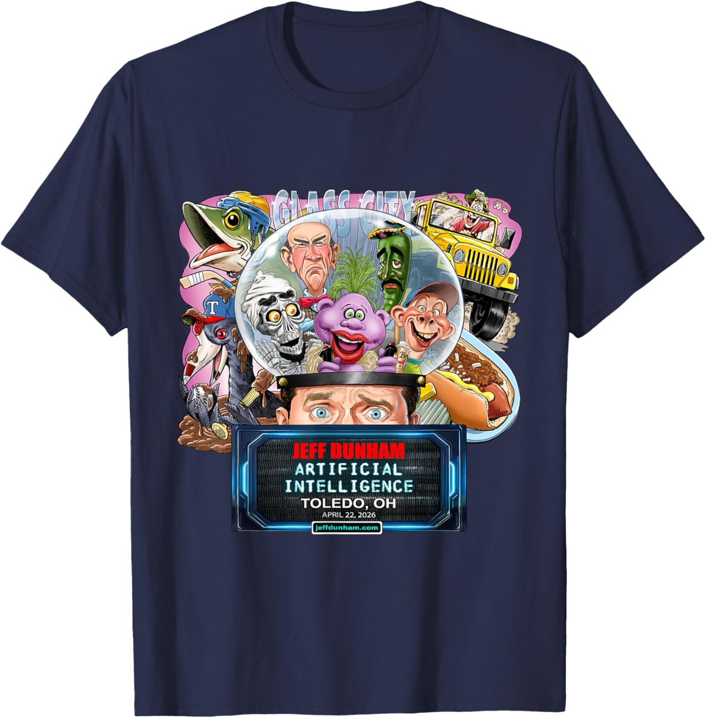 Jeff Dunham Toledo, OH (2026) T-Shirt - T-Shirt | Navy