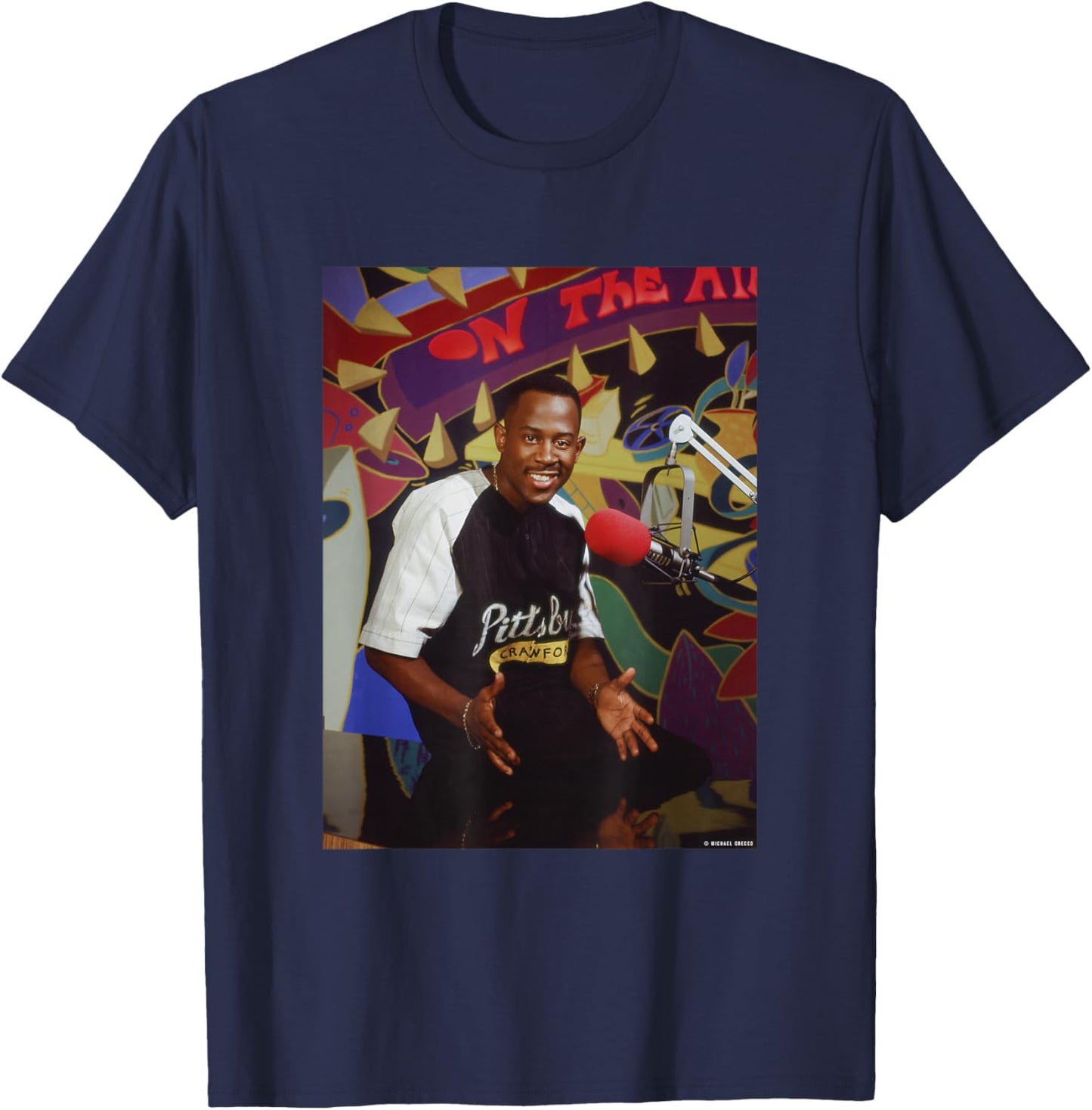 Martin Lawrence The Martin Show Actor by Michael Grecco T-Shirt - T-Shirt | Navy