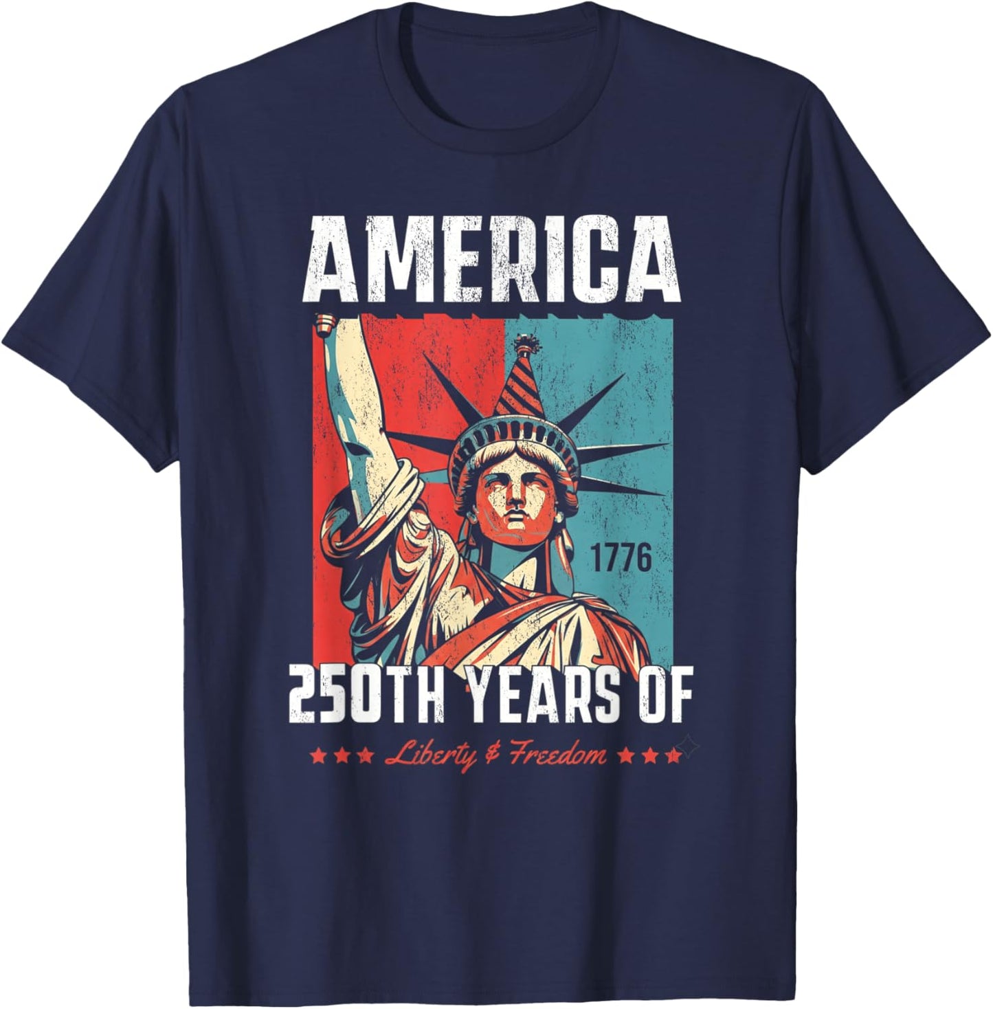 America 250th Years of Liberty and Freedom Women T-Shirt - T-Shirt | Navy