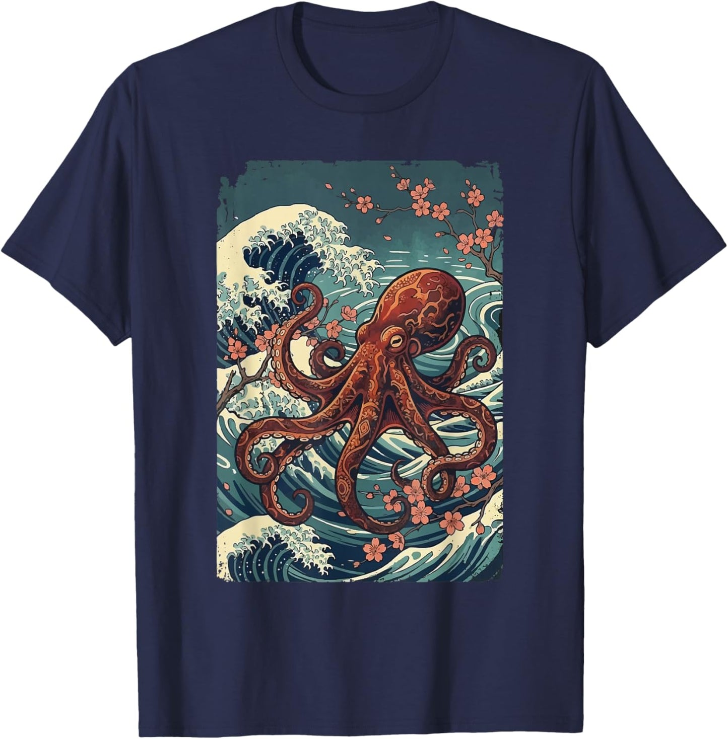 Octopus Japanese Kraken T-Shirt - T-Shirt | Navy