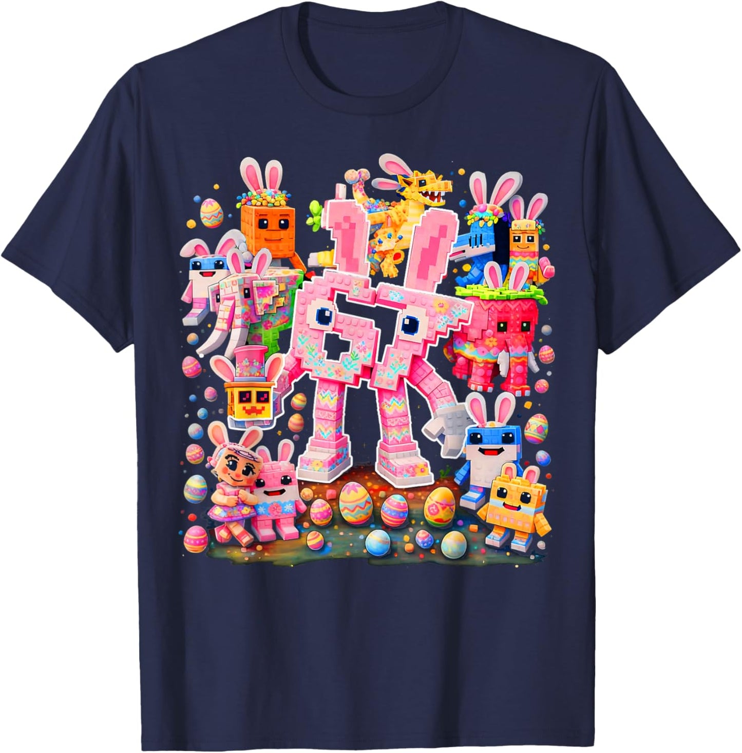 Easter Bunny Brainrot Funny 67 Meme Gifts for Kid Boy Girl T-Shirt - T-Shirt | Navy