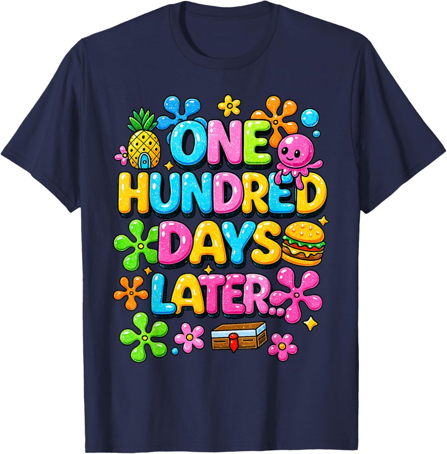 One Hundred Days Later 100 Days of School Teacher Kid T-Shirt - T-Shirt | Navy
